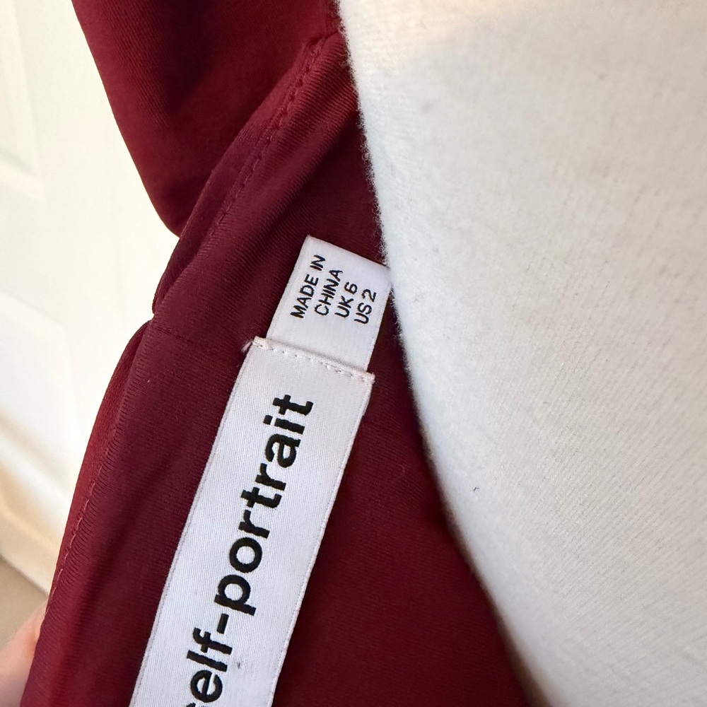 Self-Portrait Deep Red Ruched Blouse - Picture 5 of 5